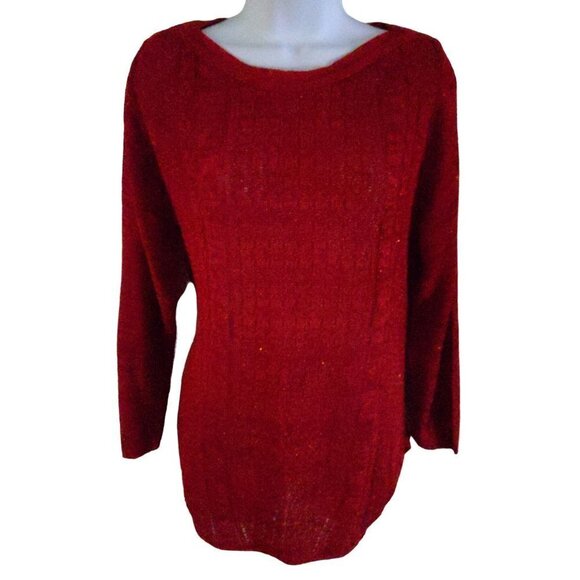 Two-One-Two New York Red long sleeve lightweight 3/4 sleeve Sweater Size XL(NWT) - Picture 10 of 10